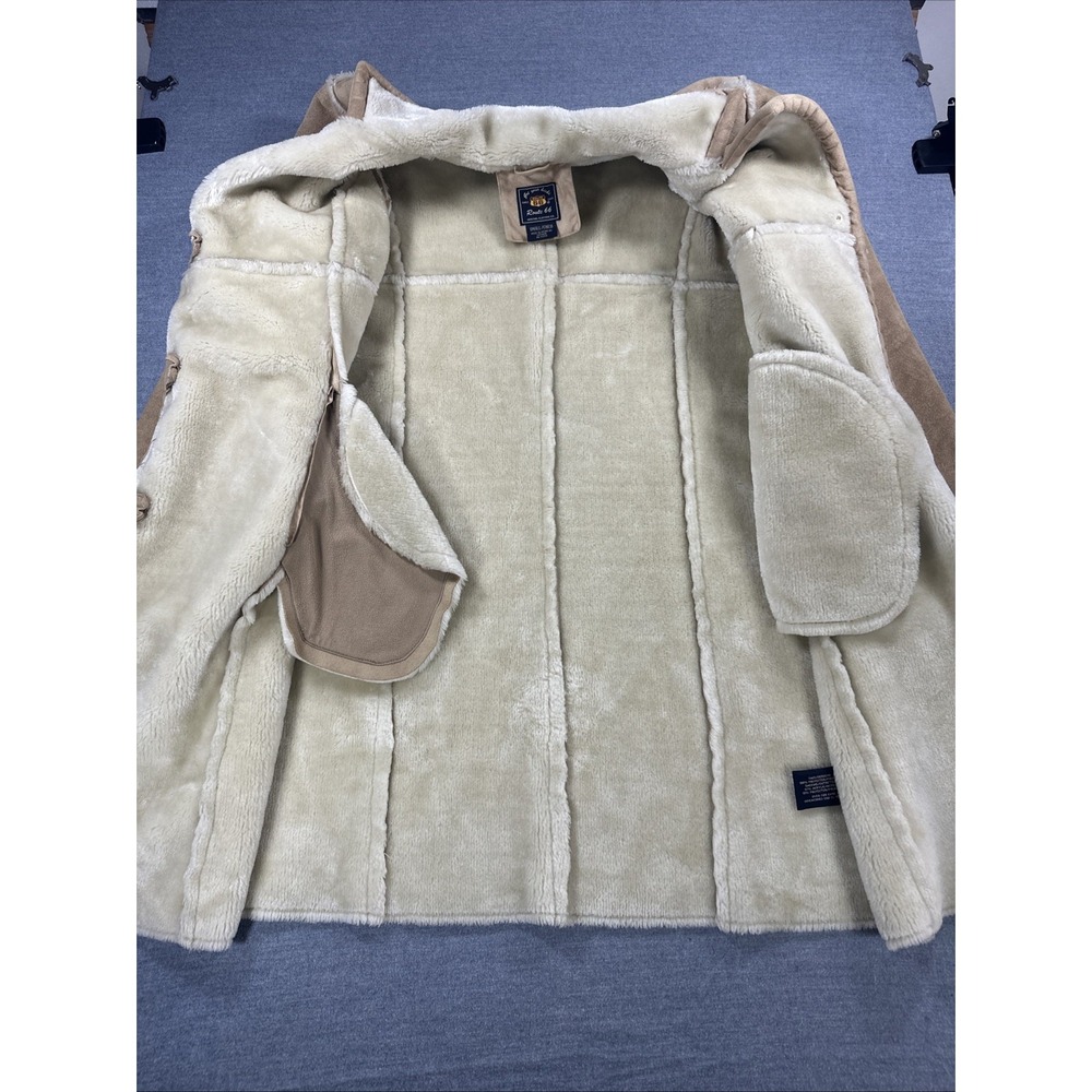 90s Vintage Route 66 Women's Suede/faux Beige Tan Jacket Small Penny Lane Coat - Picture 3 of 10